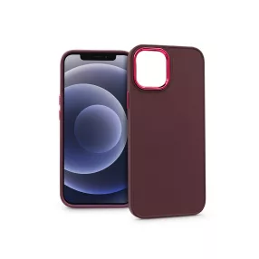 Haffner Frame szilikon tok - Apple iPhone 12/12 Pro - bíbor