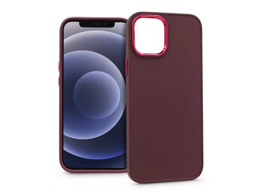 Haffner Frame szilikon tok - Apple iPhone 12/12 Pro - bíbor