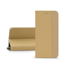   Haffner Sensitive Book Flip oldalra nyíló tok - Xiaomi Redmi Note 12 5G/Poco X5 5G - arany