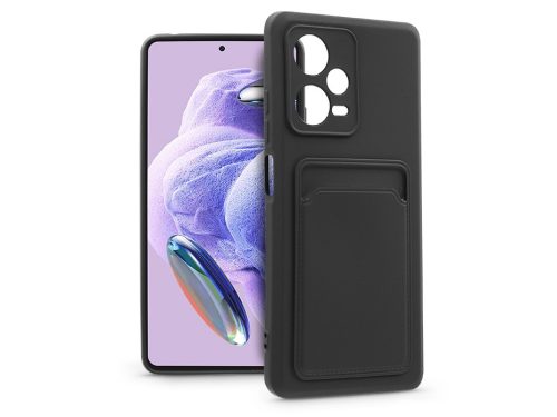 Xiaomi Redmi Note 12 Pro+ 5G szilikon hátlap kártyatartóval - Card Case - fekete