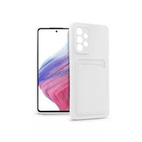   Samsung A536U Galaxy A53 5G szilikon hátlap kártyatartóval - Card Case - fehér