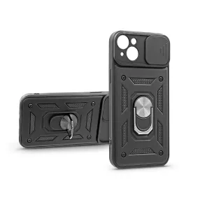   Haffner Slide Armor kameravédős ütésálló tok gyűrűvel - Apple iPhone 14 Plus - fekete