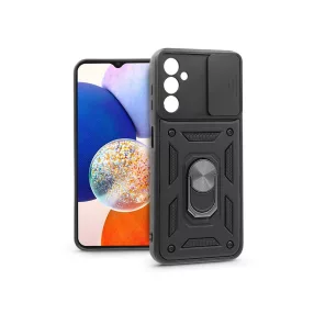   Haffner Slide Armor kameravédős ütésálló tok gyűrűvel - Samsung A145 Galaxy A14 4G/5G - fekete