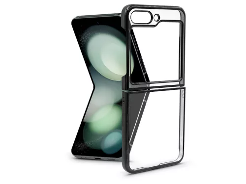 Haffner Focus Case tok - Samsung SM-F731 Galaxy Z Flip 5 5G - fekete/átlátszó