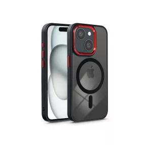   Haffner Edge Mag Cover szilikon tok - Apple iPhone 15 - fekete/piros/átlátszó