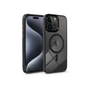   Haffner Edge Mag Cover szilikon tok - Apple iPhone 15 Pro Max - fekete/átlátszó