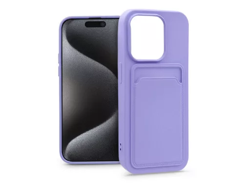 Haffner Card Case kártyatartós szilikon tok - Apple iPhone 15 Pro - lila