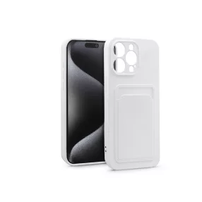   Haffner Card Case kártyatartós szilikon tok - Apple iPhone 15 Pro Max - fehér