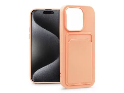 Haffner Card Case kártyatartós szilikon tok - Apple iPhone 15 Pro - pink