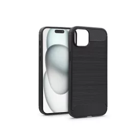Haffner Carbon szilikon tok - Apple iPhone 15 Plus - fekete