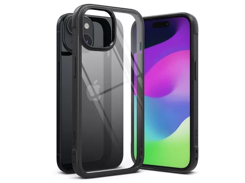 Ringke Fusion Bold ütésálló tok - Apple iPhone 15 - fekete/átlátszó