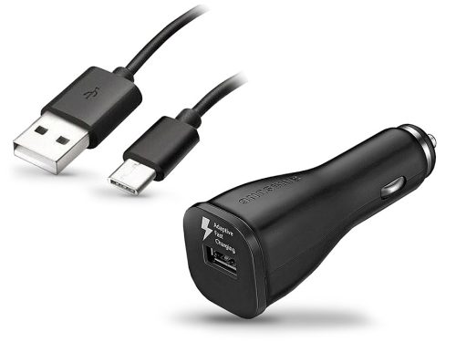 Samsung gyári USB szivargyújtós töltő + USB - Type-C kábel - 10W - EP-LN915U    +EP-DG970BBE Adaptive Fast Charging - fekete  (ECO csomagolás)