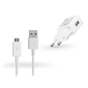   Samsung gyári USB hálózati töltő adapter + micro USB kábel - 10W - EP-TA12EWE + ECB-DU68WE - fehér (ECO csomaglás)