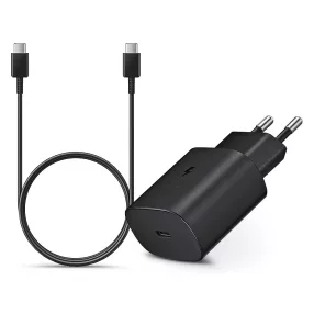   Samsung EP-TA800EBE gyári gyorstöltő adapter 25W + EP-DA705BBE Type-C/Type-C 1m - fekete - ECO