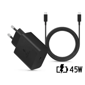   Samsung EP-TA845XBEG gyári gyorstöltő adapter 45W PD + EP-DX510JBE Type-C/Type-C 1,8m - fekete - ECO