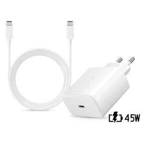   Samsung EP-TA845EWE gyári gyorstöltő adapter 45W + EP-DX510JWE Type-C/Type-C 1,8m - fehér - ECO