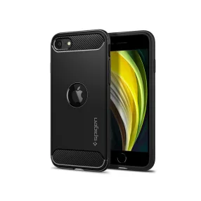   Spigen Rugged Armor ütésálló tok - Apple iPhone SE 2020/SE 2022 - fekete