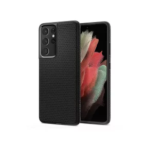   Samsung G998F Galaxy S21 Ultra ütésálló hátlap - Spigen Liquid Air - fekete