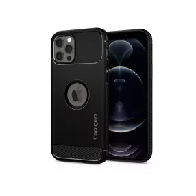   Apple iPhone 12/12 Pro ütésálló hátlap - Spigen Rugged Armor - fekete