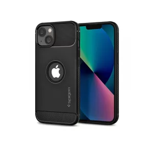   Spigen Rugged Armor ütésálló tok - Apple iPhone 13 - fekete