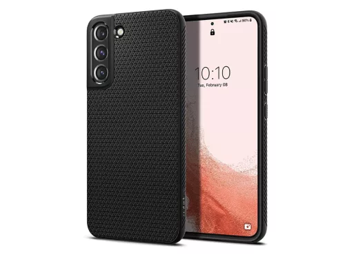 Samsung S901B Galaxy S22 5G ütésálló hátlap - Spigen Liquid Air - fekete