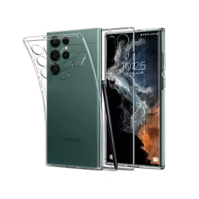   Samsung S908B Galaxy S22 Ultra 5G ütésálló hátlap - Spigen Liquid Crystal -     átlátszó