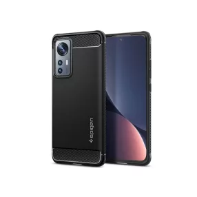   Xiaomi 12/12X ütésálló hátlap - Spigen Rugged Armor - fekete