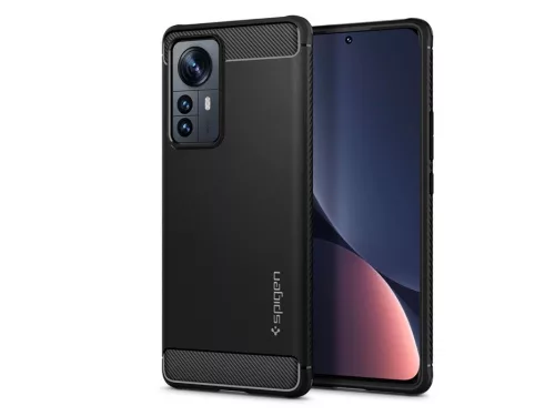 Xiaomi 12T/12T Pro ütésálló hátlap - Spigen Rugged Armor - fekete
