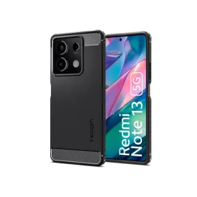   Spigen Rugged Armor ütésálló tok - Xiaomi Redmi Note 13 5G - fekete