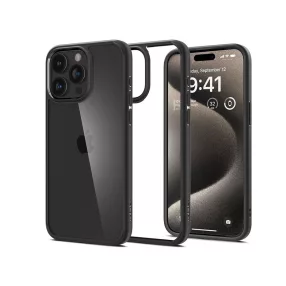   Spigen Ultra Hybrid ütésálló tok - Apple iPhone 15 Pro Max - fekete/átlátszó