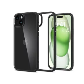   Spigen Ultra Hybrid ütésálló tok - Apple iPhone 15 Plus - fekete/átlátszó
