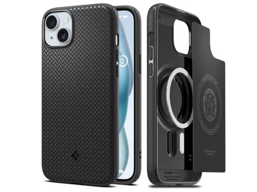 Spigen Mag Armor MagSafe ütésálló tok - Apple iPhone 15 Plus - fekete