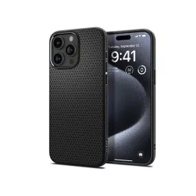   Spigen Liquid Air ütésálló tok - Apple iPhone 15 Pro - fekete