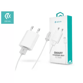   Devia USB hálózati töltő adapter + USB - micro USB kábel 1 m-es vezetékkel - 5W - Devia Smart Charger Suit - fehér