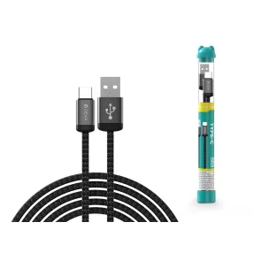   Devia Gracious Series Tube USB/Type-C adat-és töltőkábel 1m - fekete