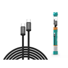   Devia Gracious Series Tube PD 60W Type-C/Type-C adat-és töltőkábel 1m - fekete