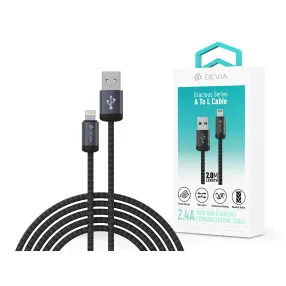   Devia Gracious Series v2 12W USB/Lightning adat-és töltőkábel 2m - fekete