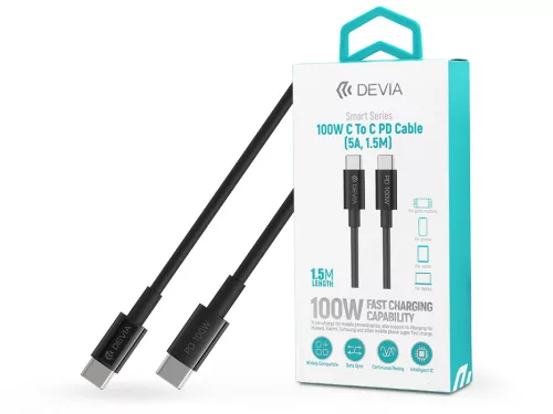 Devia Smart Series 100W Type-C/Type-C adat- és töltőkábel 1,5m - fekete