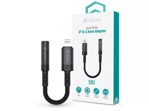 Devia iPure Series Lightning/AUX 3,5 mm audió adapter - fekete