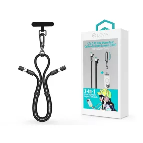   Devia Extreme Speed Series Woven 60W PD Type-C/Type-C adat- és töltőkábel + nyakpánt 1.6m - fekete