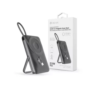   Devia Extreme Speed Series Magnetic 4in1 22.5W powerbank/állvány - Type-C - 10.000 mAh - szürke