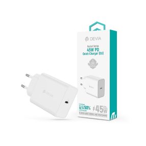   Devia Rocket Series 45W PD hálózati gyorstöltő adapter Type-C - fehér