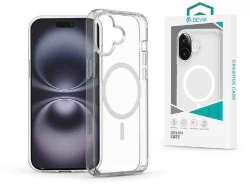 Devia Pure Clear Magnetic ütésálló tok - Apple iPhone 16 Plus - átlátszó