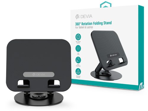 Devia 360°-ban forgatható asztali tablet/laptop tartóállvány - fekete