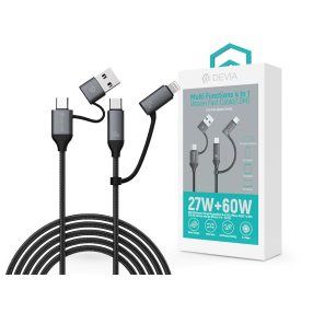  Devia Extreme Speed Series Multi Functions 4in1 USB-A/Type-C/Lightning adat- és töltőkábel - fekete