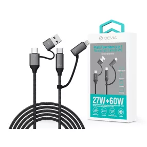   Devia Extreme Speed Series Multi Functions 4in1 USB-A/Type-C/Lightning adat- és töltőkábel - fekete
