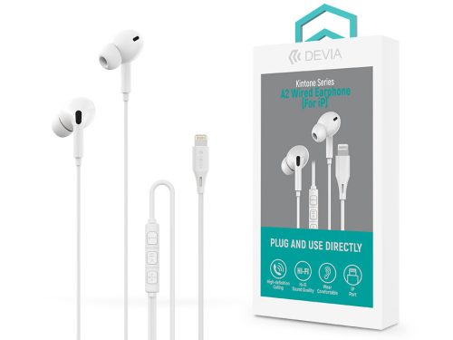Devia Kintone Series A2 sztereó fülhallgató Lightning - fehér