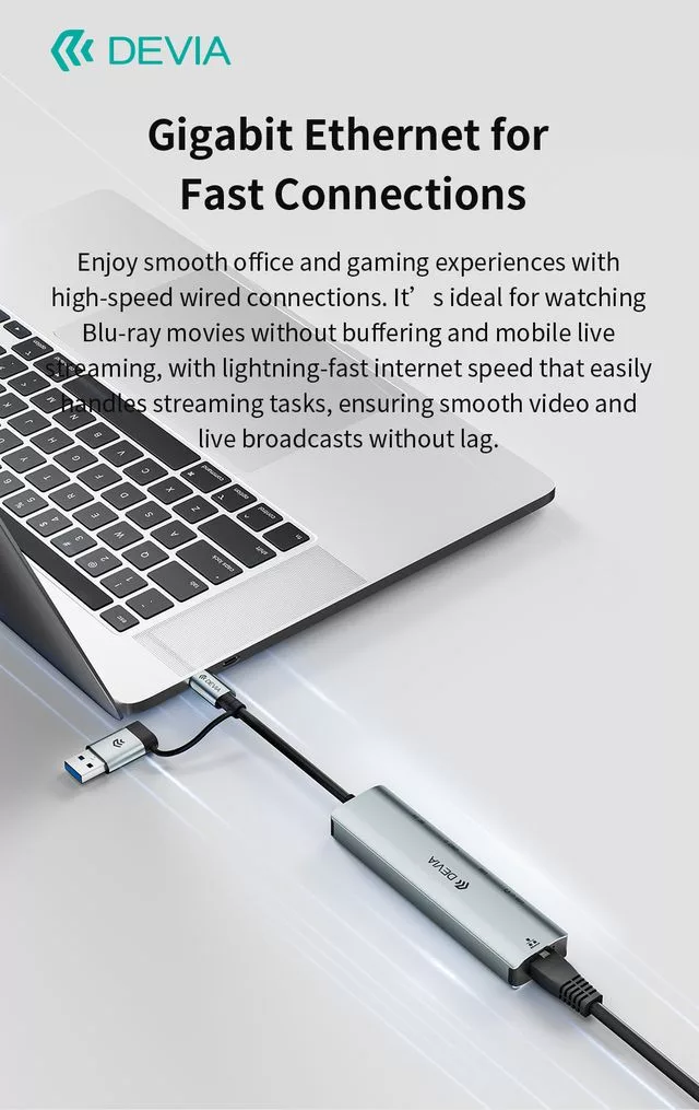 Devia Pro2 5 in 1 Hub - USB/Type-C - RJ45/2xUSB/2xType-C elosztó/adapter - szürke