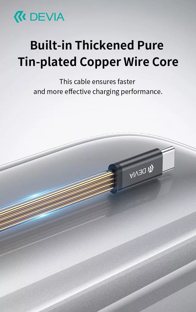 Devia Ultra3 240W PD Type-C/Type-C adat- és töltőkábel 1.5m - fehér