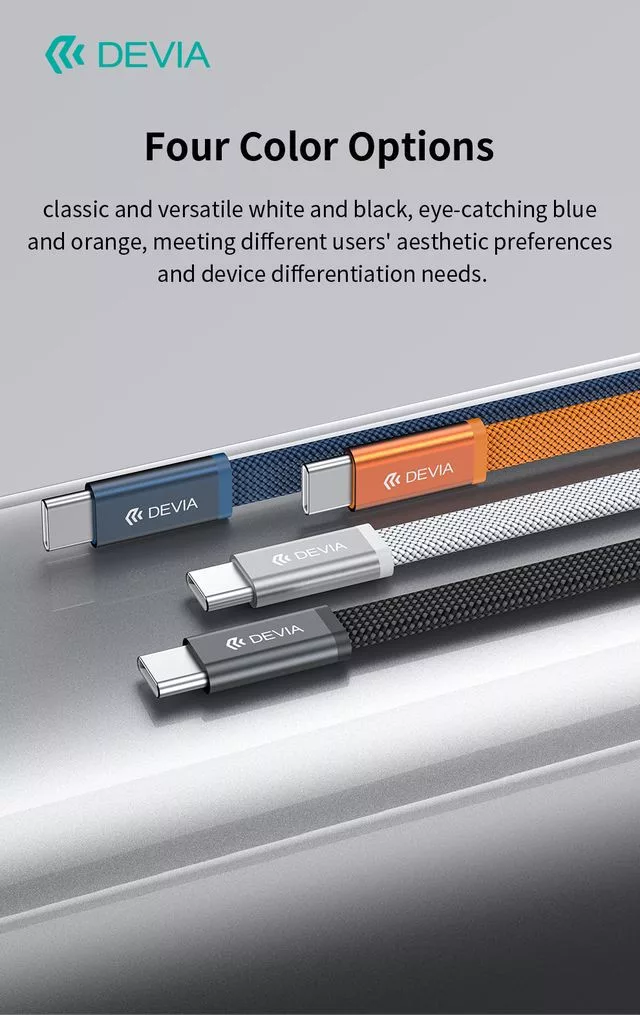 Devia Ultra3 240W PD Type-C/Type-C adat- és töltőkábel 1.5m - fehér